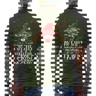 Christmas Matching Most Likely To Eat All The Leftovers Pjs Men's T-shirt Back Print | Mazezy