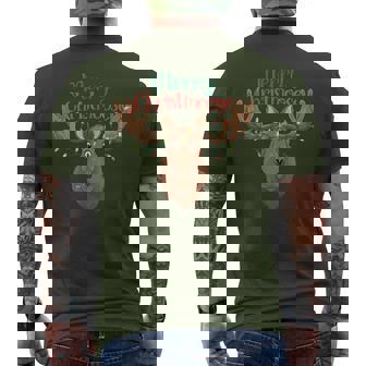 Christmas Moose Merry Christmas Moose Merry Christmoose Men's T-shirt Back Print - Monsterry
