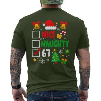 Christmas Nice Naughty 67 Brainrot 6-7 Meme Slang Men's T-shirt Back Print - Thegiftio UK