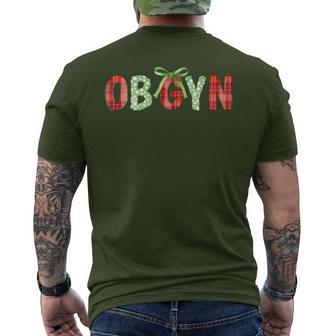 Christmas Obgyn Festive Holiday Ob Gyn Bow Obstetrician Men's T-shirt Back Print - Thegiftio UK