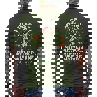 This Is My Christmas Pajama Christmas Cow Lights Men's T-shirt Back Print | Seseable CA