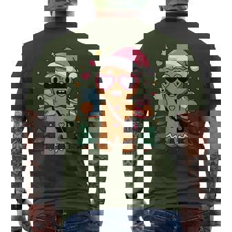 Christmas Pajama Gingerbread Cute Heart Sunglasses Selfie Men's T-shirt Back Print | Seseable CA