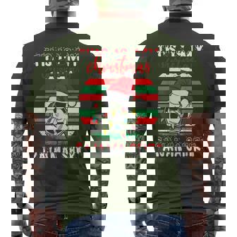 This Is My Christmas Pajama Soccer Football Santa Hat Xmas Men's T-shirt Back Print - Thegiftio