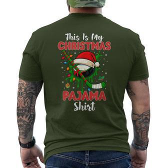 This Is My Christmas Pajama Xmas Hockey Ice Cream Drip Men's T-shirt Back Print - Thegiftio UK