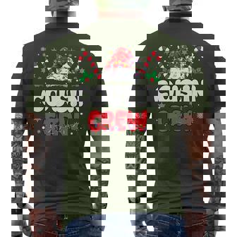 Christmas Santa Hat Xmas Tree Lights Candy Cane Cousin Crew Men's T-shirt Back Print - Thegiftio