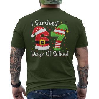 Christmas I Survived 67 Days Of School Six Seven Men's T-shirt Back Print - Thegiftio UK
