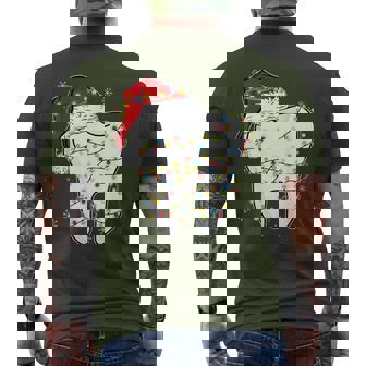 Christmas Th Dentist Xmas Lights Santa Hat Pajama Holiday Men's T-shirt Back Print | Mazezy