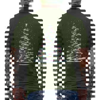 Christmas Tree Of Books Xmas Tree Reading Book Lover Men's T-shirt Back Print | Mazezy