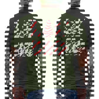 Christmas Tree Cake Matching Family Party Pajama Lil Bro Men's T-shirt Back Print - Thegiftio