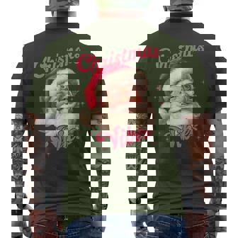 Christmas Vibes Skibidi Rizzmas Santa Vintage Men's T-shirt Back Print - Seseable