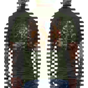 Cocker Spaniel Selfie With Santa Claus Christmas Meme Men's T-shirt Back Print - Thegiftio