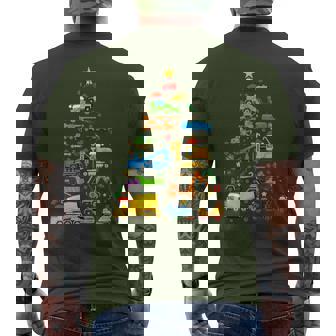 Construction Vehicles Truck Boys Toddler Christmas Tree Men's T-shirt Back Print - Thegiftio