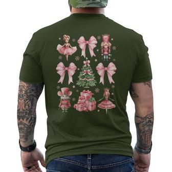 Coquette Bow Nutcracker Friends Christmas Ballet Men's T-shirt Back Print - Thegiftio UK