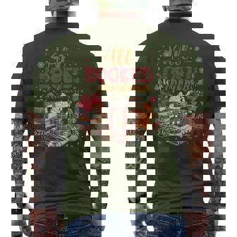 Coquette Xmas Book Lover Santa Cocoa All I Want Is Books Men's T-shirt Back Print - Monsterry