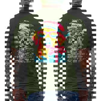 Cute Dog Christmas New Year Dog Lover Golden Retriever Men's T-shirt Back Print | Mazezy