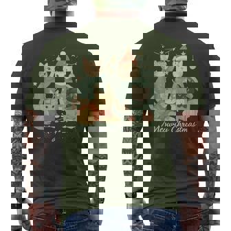 Cute Santa Cat Lovers Kitten Meowy Christmas Sweater Men's T-shirt Back Print | Seseable CA