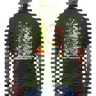 Cute Guinea Pig Christmas Light Guinea Pig Lover Xmas Men's T-shirt Back Print | Mazezy