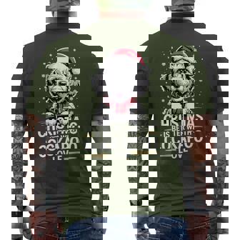 Cute Xmas Puppy Dog Christmas Is Better With Cockapoo Love Men's T-shirt Back Print | Mazezy