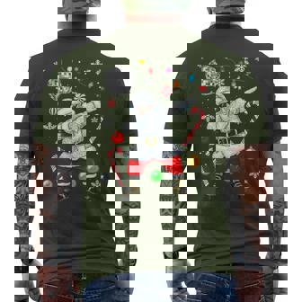 Dabbing Santa Christmas Disco Retro 70S 80S Vibes Hippie Men's T-shirt Back Print | Mazezy