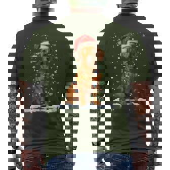 Dachshund Dog Christmas Lights Santa Xmas Pet Dog Lover Men's T-shirt Back Print - Monsterry