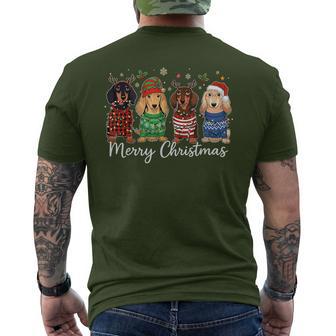 Dachshund Dog Christmas Lights Santa Xmas Pet Dog Men's T-shirt Back Print - Thegiftio UK