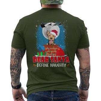 Dear Santa Define Naughty Welsh Terrier Dog Christmas Men's T-shirt Back Print - Thegiftio UK