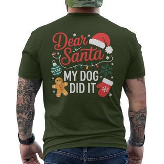 Dear Santa My Dog Did It Holiday Men's T-shirt Back Print - Thegiftio UK