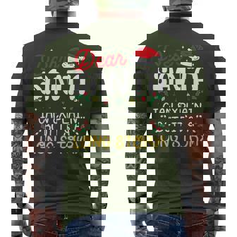 Dear Santa I Can Explain Pajamas Family Matching Christmas Men's T-shirt Back Print | Mazezy