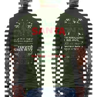 Dear Santa Fat Bank Account Skinny Body Christmas Men's T-shirt Back Print - Monsterry