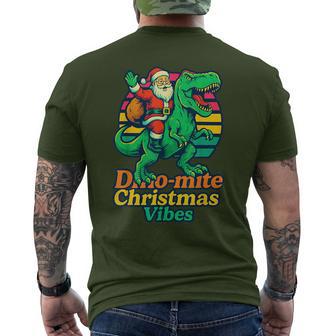 Dinomite Christmas Vibes Santa Riding T-Rex Dinosaur Holi Men's T-shirt Back Print - Thegiftio UK