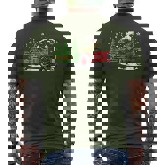 Dinosaur Christmas T Rex Pajamas Xmas Lights Men's T-shirt Back Print - Monsterry