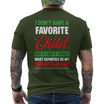 I Don't Have A Favorite Child Daughter-In-Law Christmas Men's T-shirt Back Print - Thegiftio UK