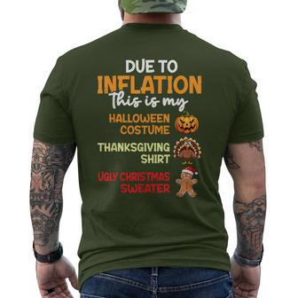 Due To Inflation This Is My Thanksgiving Christmas Holiday Men's T-shirt Back Print - Thegiftio UK