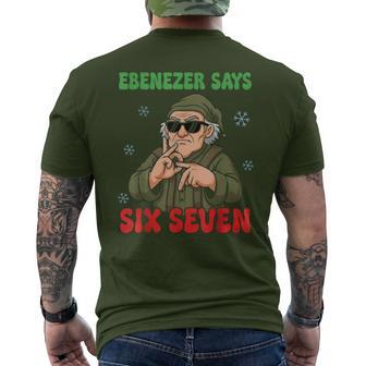 Ebenezer Says Six Seven Christmas Xmas Brainrot Men's T-shirt Back Print - Thegiftio UK