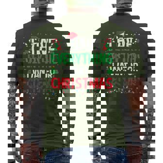 I Have Everything I Want For Christmas Couples Pajama Xmas Men's T-shirt Back Print - Monsterry