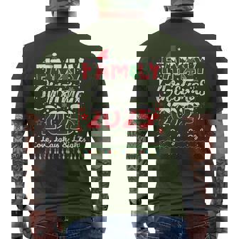 Family Christmas 2025 Love Laughs And Lights Holiday Xmas Men's T-shirt Back Print | Mazezy