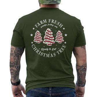 Farm Fresh Christmas Tree Xmas Cake Holiday Family Matching Men's T-shirt Back Print - Thegiftio