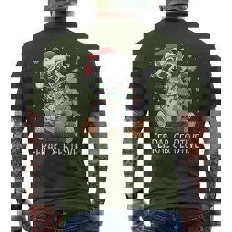 Feral And Festive Raccoon Christmas Men's T-shirt Back Print | Mazezy