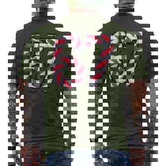 Festive 67 Candy Canes Christmas Six Seven Meme Men's T-shirt Back Print - Monsterry