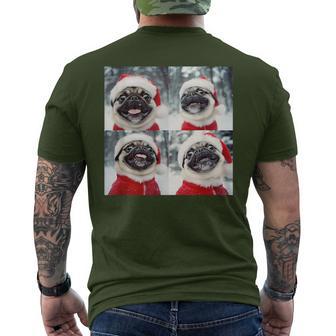 Festive Christmas Pug Men's T-shirt Back Print - Monsterry