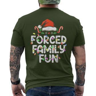 Forced Family Fun Christmas Pajamas Men's T-shirt Back Print - Monsterry