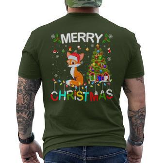 Fox Merry Christmas Foxes Lover Xmas Men's T-shirt Back Print - Thegiftio UK