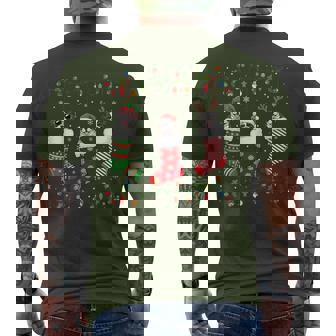 French Bulldog Christmas Socks Xmas Pajama Dog Lovers Men's T-shirt Back Print - Seseable