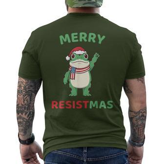 Frog Retro Merry Resistmas Political Christmas Men's T-shirt Back Print - Thegiftio UK