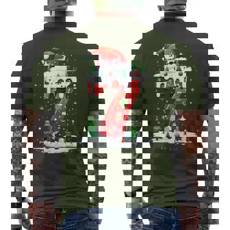 Fun Six Seven 6 7 Meme Couples Pajamas Christmas Tree Lights Men's T-shirt Back Print - Monsterry