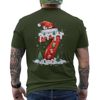 Fun Six Seven 6 7 Meme Couples Pajamas Christmas Tree Lights Men's T-shirt Back Print - Thegiftio UK