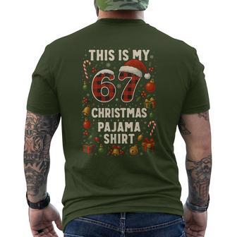 6-7 Gen Alpha Meme This Is My 67 Christmas Pajama Men's T-shirt Back Print - Thegiftio UK