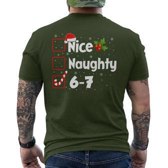 6-7 Meme Nice Naughty 67 Christmas Brain Rot Men's T-shirt Back Print - Thegiftio UK