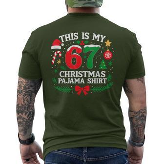 This Is My 67 Christmas Pajama Xmas Holiday Number Men's T-shirt Back Print - Thegiftio UK