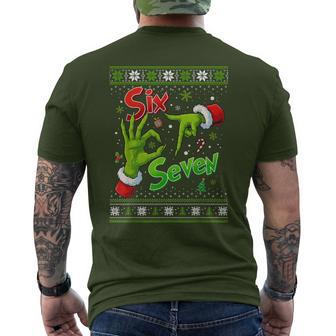 67 Christmas Pajamas Six Seven Meme Brainrot Men's T-shirt Back Print - Thegiftio UK